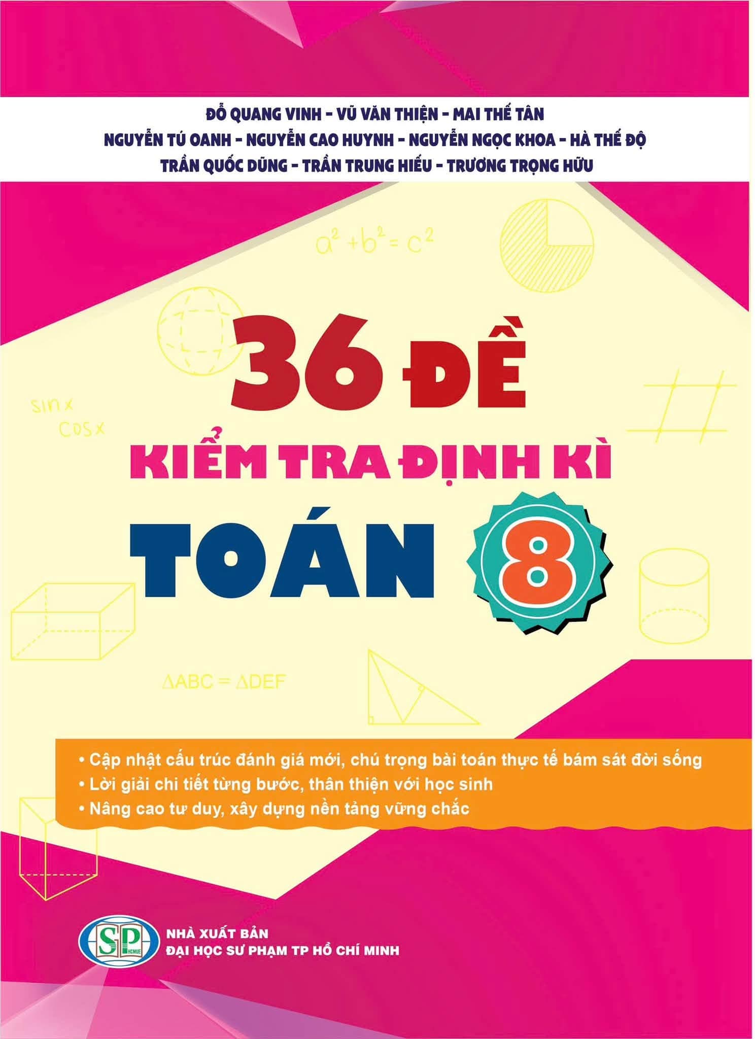 Bìa sách 36 đề kiểm tra định kỳ Toán 8
