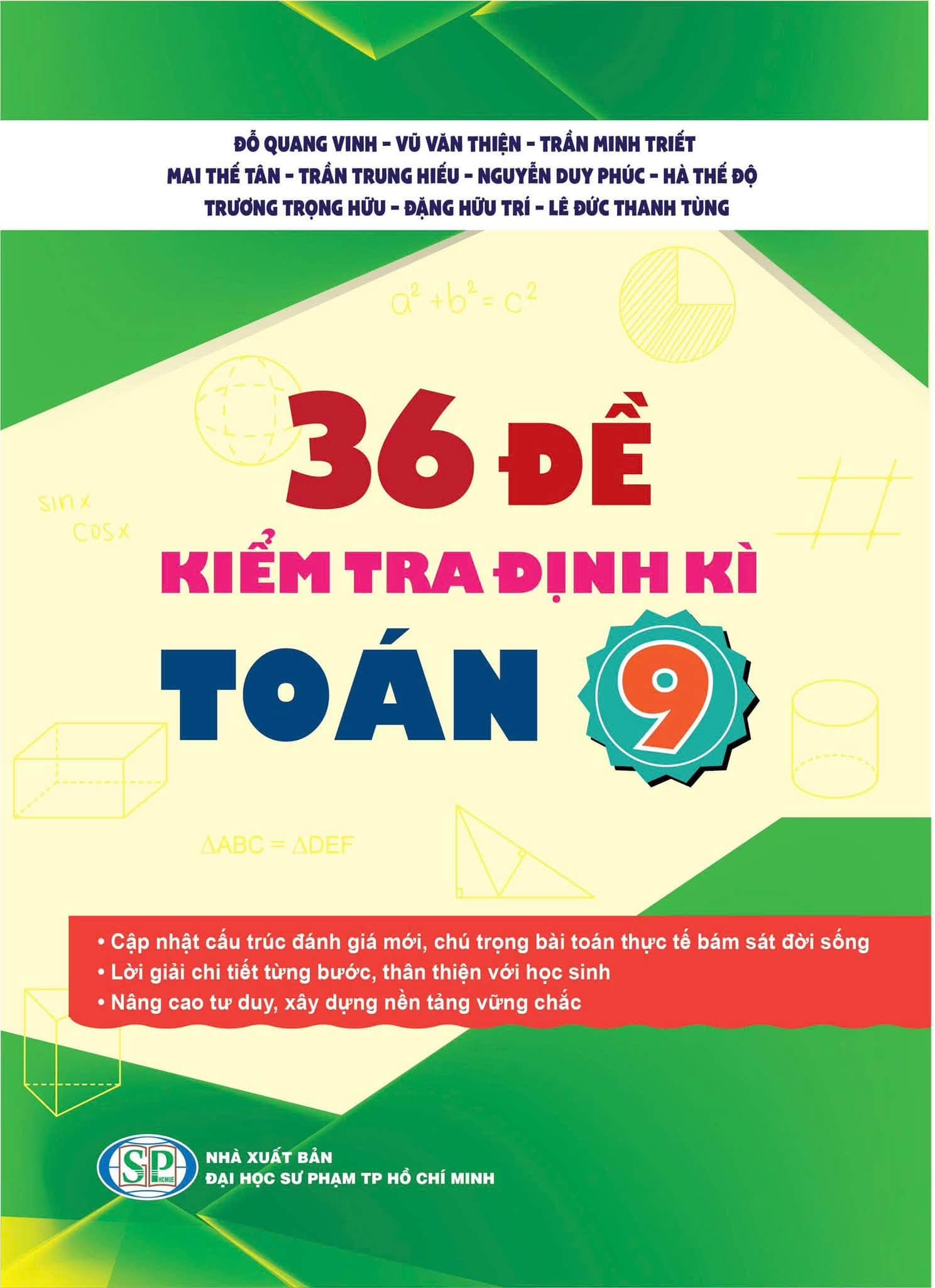 Bìa sách 36 đề kiểm tra định kỳ Toán 9